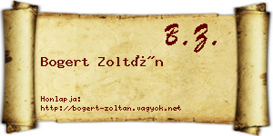 Bogert Zoltán névjegykártya